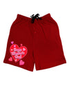 Happy Valentine's Day Romantic Hearts Adult Lounge Shorts - Red or Black-Lounge Shorts-TooLoud-Red-Small-Davson Sales