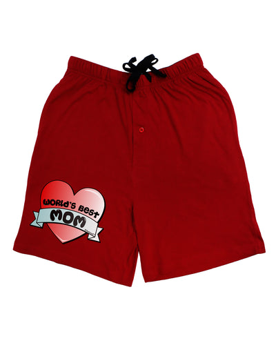 World's Best Mom - Heart Banner Design Adult Lounge Shorts by TooLoud-Lounge Shorts-TooLoud-Black-Small-Davson Sales