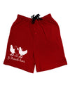 Three French Hens Text Adult Lounge Shorts-Lounge Shorts-TooLoud-Red-Small-Davson Sales