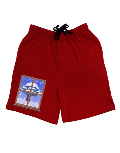 Frosty Window Design Adult Lounge Shorts - Red or Black-Lounge Shorts-TooLoud-Red-Small-Davson Sales