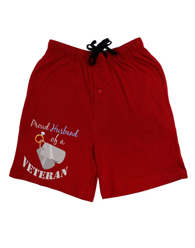 Husband of Veteran Relaxed Adult Lounge Shorts-Lounge Shorts-TooLoud-Red-Small-Davson Sales