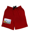 CO Fog Mountains Text Relaxed Adult Lounge Shorts-Lounge Shorts-TooLoud-Red-Small-Davson Sales