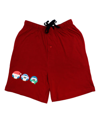 Christmas Penguins See No Evil Hear No Evil Speak No Evil Adult Lounge Shorts - Red or Black-Lounge Shorts-TooLoud-Red-Small-Davson Sales