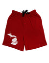 Michigan - United States Shape Adult Lounge Shorts - Red or Black-Lounge Shorts-TooLoud-Red-Small-Davson Sales