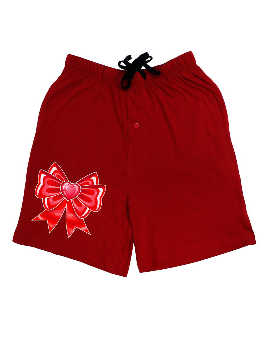 Valentine's Day Heart Bow Adult Lounge Shorts - Red- Medium-Lounge Shorts-TooLoud-Davson Sales