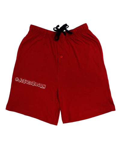 Hashtag JeSuisBacon Deco Adult Lounge Shorts-Lounge Shorts-TooLoud-Red-Small-Davson Sales