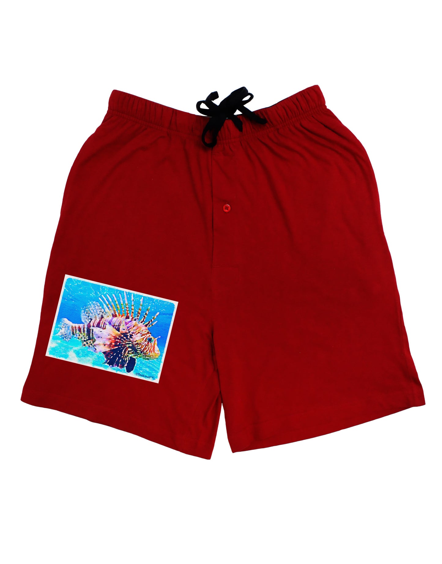 Lionfish in Watercolor Adult Lounge Shorts by-Lounge Shorts-TooLoud-Red-Small-Davson Sales