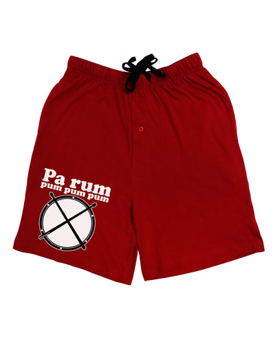 Pa Rum Pum Pum Pum BnW Adult Lounge Shorts-Lounge Shorts-TooLoud-Red-Small-Davson Sales