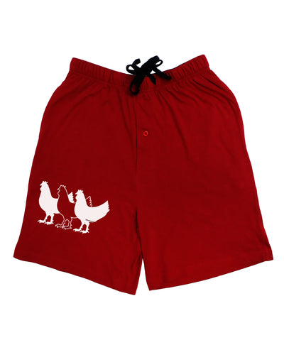 Three French Hens Adult Lounge Shorts-Lounge Shorts-TooLoud-Red-Small-Davson Sales