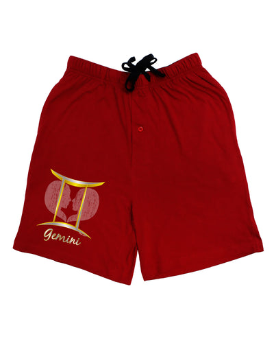 Gemini Symbol Adult Lounge Shorts-Lounge Shorts-TooLoud-Red-Small-Davson Sales