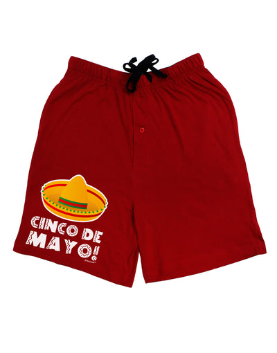 Sombrero Design - Cinco de Mayo Adult Lounge Shorts - Red or Black by TooLoud-Lounge Shorts-TooLoud-Black-Small-Davson Sales