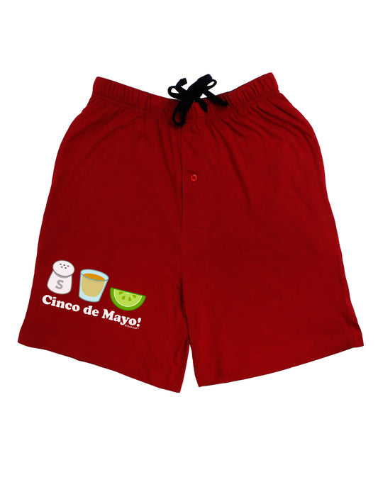 Cinco de Mayo Design - Salt Tequila Lime Adult Lounge Shorts - Red or Black by TooLoud-Lounge Shorts-TooLoud-Black-Small-Davson Sales