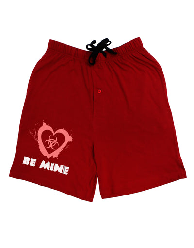 Be Mine - Bio Hazard Heart Adult Lounge Shorts - Red or Black by TooLoud-Lounge Shorts-TooLoud-Black-Small-Davson Sales