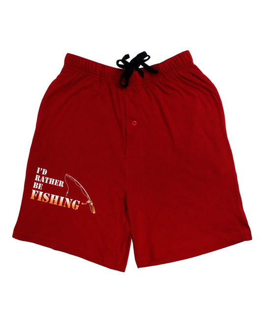 I'd Rather Be Fishing Adult Lounge Shorts-Lounge Shorts-TooLoud-Red-Small-Davson Sales