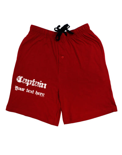 Personalized Captain Adult Lounge Shorts-Lounge Shorts-TooLoud-Red-Small-Davson Sales