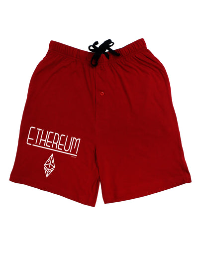 Ethereum with logo Dark Adult Lounge Shorts-Lounge Shorts-TooLoud-Red-Small-Davson Sales