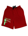 Peace Man Alien Adult Lounge Shorts-Lounge Shorts-TooLoud-Red-Small-Davson Sales