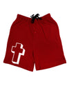 Simple Cross Design Black Adult Lounge Shorts - Red or Black by TooLoud-Lounge Shorts-TooLoud-Red-Small-Davson Sales