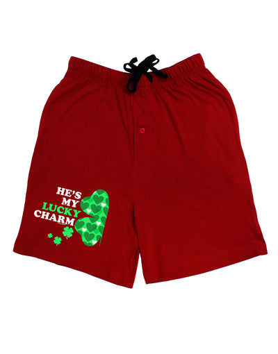 He's My Lucky Charm - Left Adult Lounge Shorts-Lounge Shorts-TooLoud-Red-Small-Davson Sales