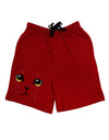 TooLoud Yellow Amber-Eyed Cute Cat Face Adult Lounge Shorts-Lounge Shorts-TooLoud-Red-Small-Davson Sales