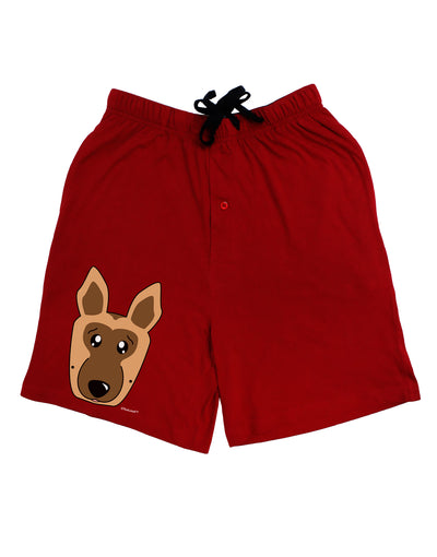 Cute German Shepherd Dog Adult Lounge Shorts - Red or Black by TooLoud-Lounge Shorts-TooLoud-Black-Small-Davson Sales