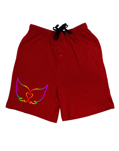 Cute Rainbow Angel Wings Heart Adult Lounge Shorts - Red or Black-Lounge Shorts-TooLoud-Red-Small-Davson Sales