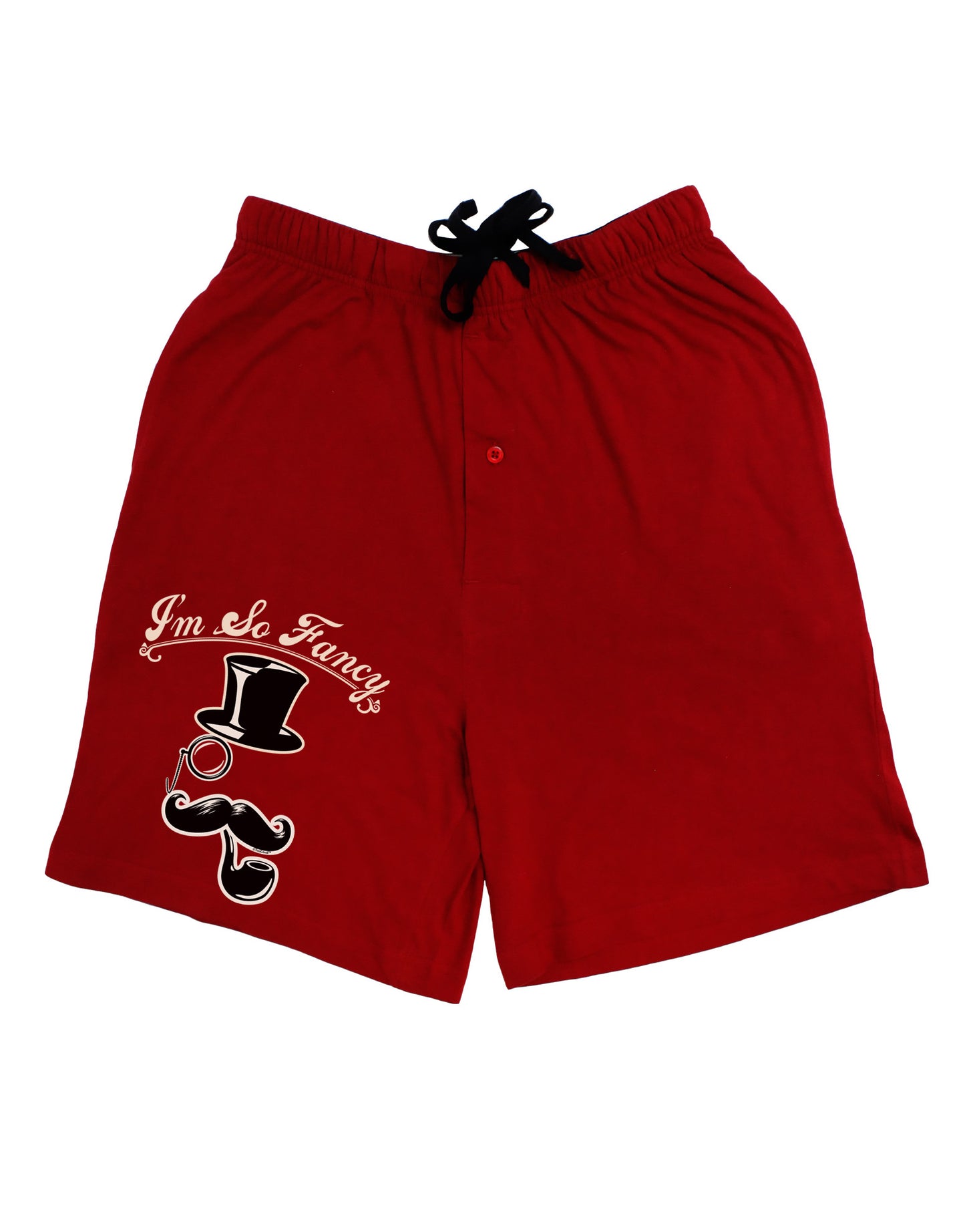 I'm So Fancy - Classy Mustache Adult Lounge Shorts - Red- Medium-Lounge Shorts-TooLoud-Davson Sales