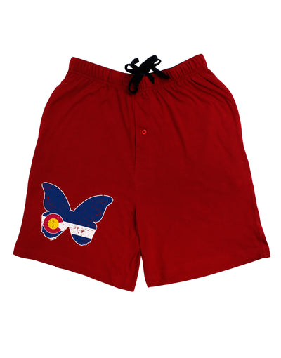 Grunge Colorado Butterfly Flag Dark Adult Lounge Shorts-Lounge Shorts-TooLoud-Red-Small-Davson Sales