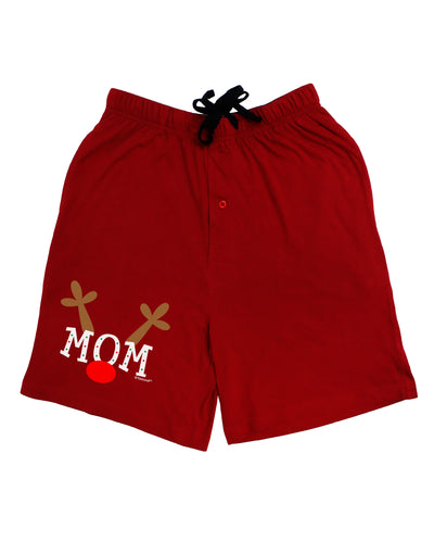 Matching Family Christmas Design - Reindeer - Mom Adult Lounge Shorts - Red or Black by TooLoud-Lounge Shorts-TooLoud-Black-Small-Davson Sales