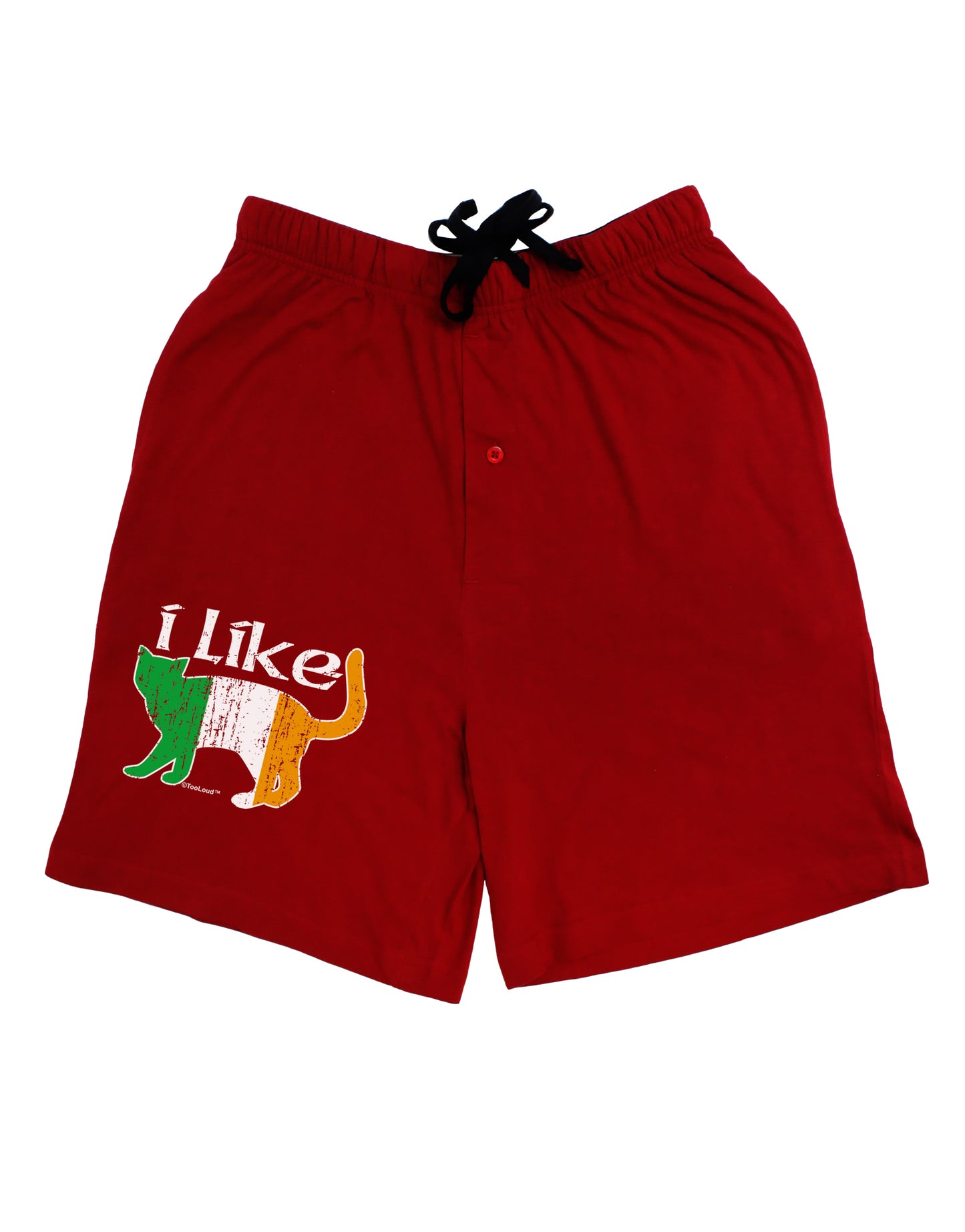 I Like Irish Cat Silhouette Adult Lounge Shorts - Red or Black by TooLoud-Lounge Shorts-TooLoud-Black-Small-Davson Sales