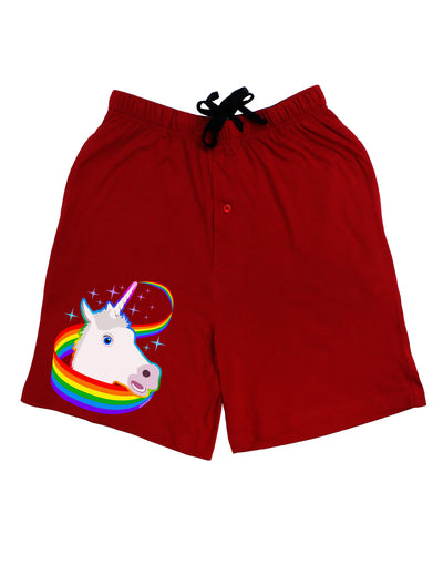 Magical Horn Rainbow Unicorn Adult Lounge Shorts-Lounge Shorts-TooLoud-Red-Small-Davson Sales