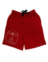 TooLoud Vitruvian Man Drawing Adult Lounge Shorts-Lounge Shorts-TooLoud-Red-Small-Davson Sales