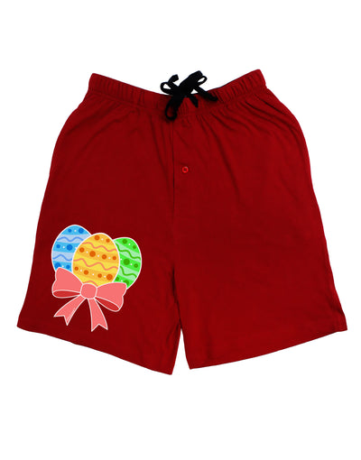 Easter Eggs With Bow Adult Lounge Shorts - Red or Black by TooLoud-Lounge Shorts-TooLoud-Red-Small-Davson Sales