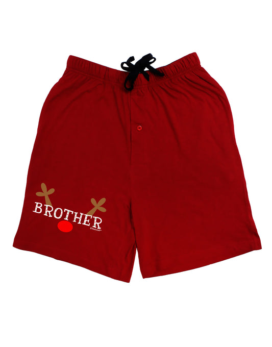 Matching Family Christmas Design - Reindeer - Brother Adult Lounge Shorts - Red or Black by TooLoud-Lounge Shorts-TooLoud-Black-Small-Davson Sales