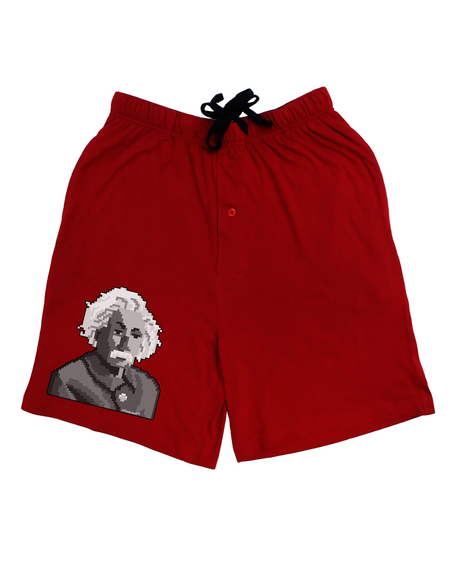 Pixel Albert Design Adult Lounge Shorts - Red or Black by TooLoud-Lounge Shorts-TooLoud-Black-Small-Davson Sales