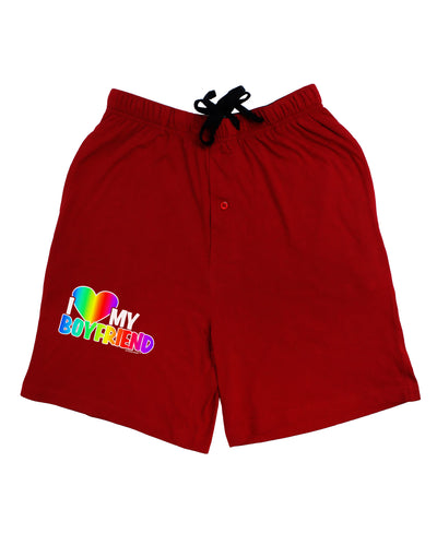 I Heart My Boyfriend - Rainbow Adult Lounge Shorts-Lounge Shorts-TooLoud-Red-Small-Davson Sales