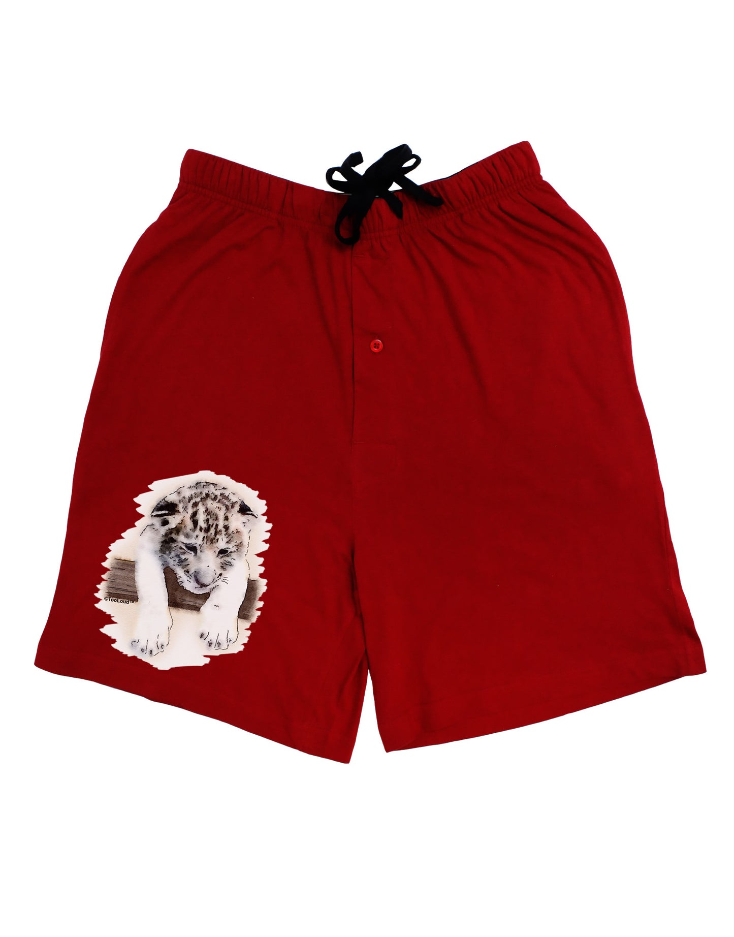 Leopard Cub Adult Lounge Shorts-Lounge Shorts-TooLoud-Red-Small-Davson Sales