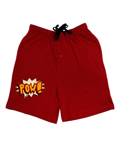 Onomatopoeia POW Adult Lounge Shorts-Lounge Shorts-TooLoud-Red-Small-Davson Sales