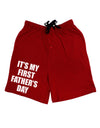 It's My First Father's Day Adult Lounge Shorts-Lounge Shorts-TooLoud-Red-Small-Davson Sales