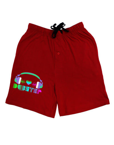 Heart Dubstep Relaxed Adult Lounge Shorts-Lounge Shorts-TooLoud-Red-Small-Davson Sales