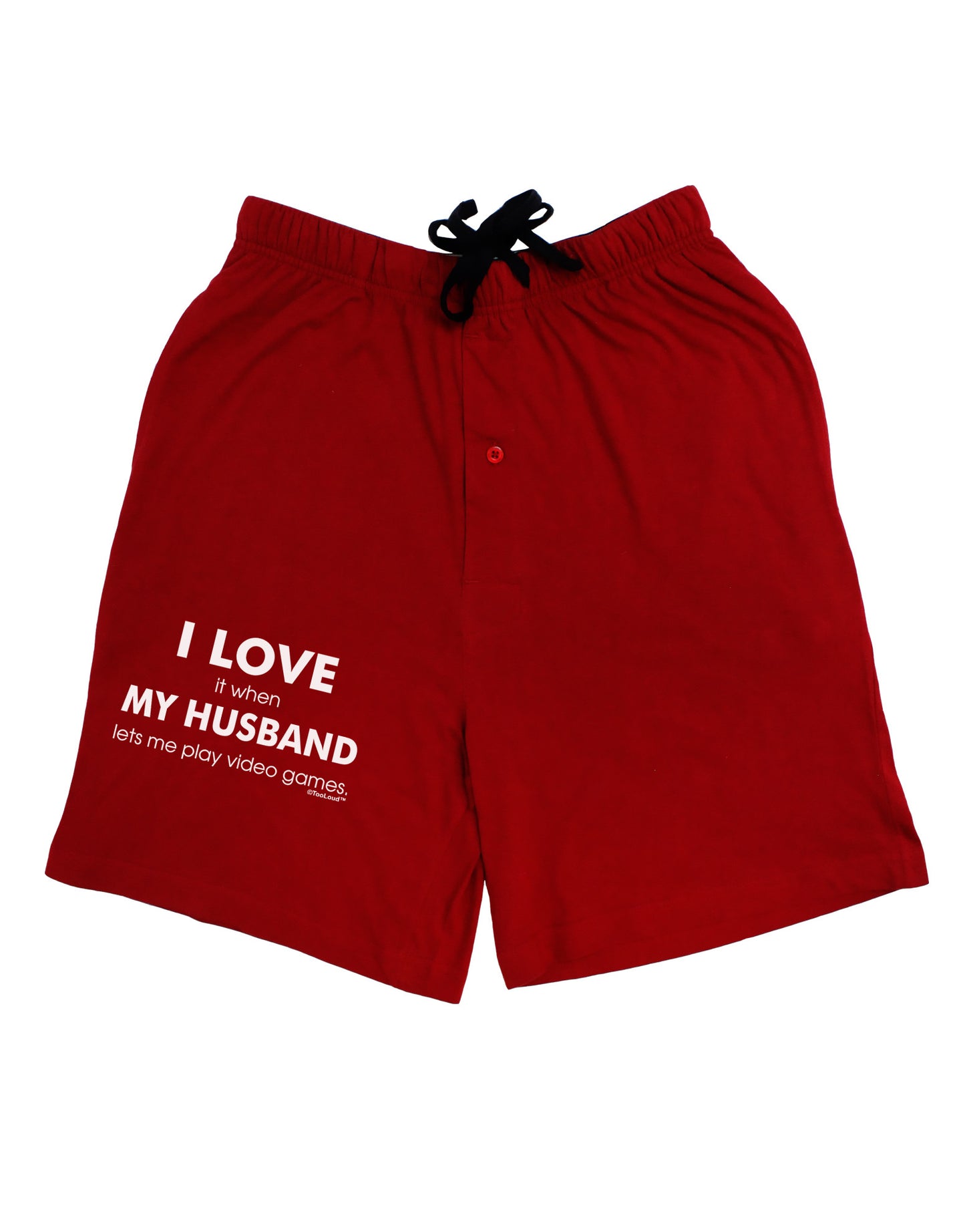 I Love My Husband Videogames Adult Lounge Shorts-Lounge Shorts-TooLoud-Red-Small-Davson Sales