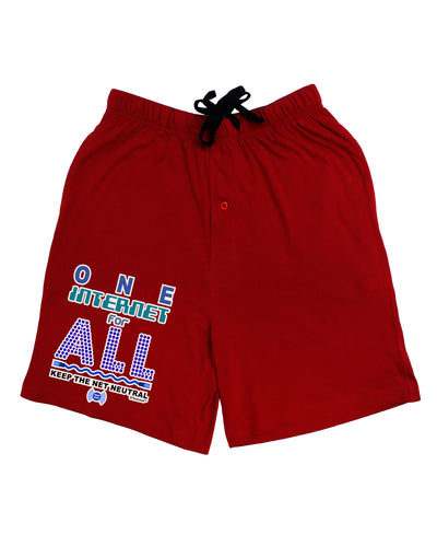 One Internet For All Keep The Net Neutral Adult Lounge Shorts - Red or Black by TooLoud-TooLoud-Red-Small-Davson Sales