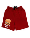 Wake and Bake Cute Roll Adult Lounge Shorts-Lounge Shorts-TooLoud-Red-Small-Davson Sales