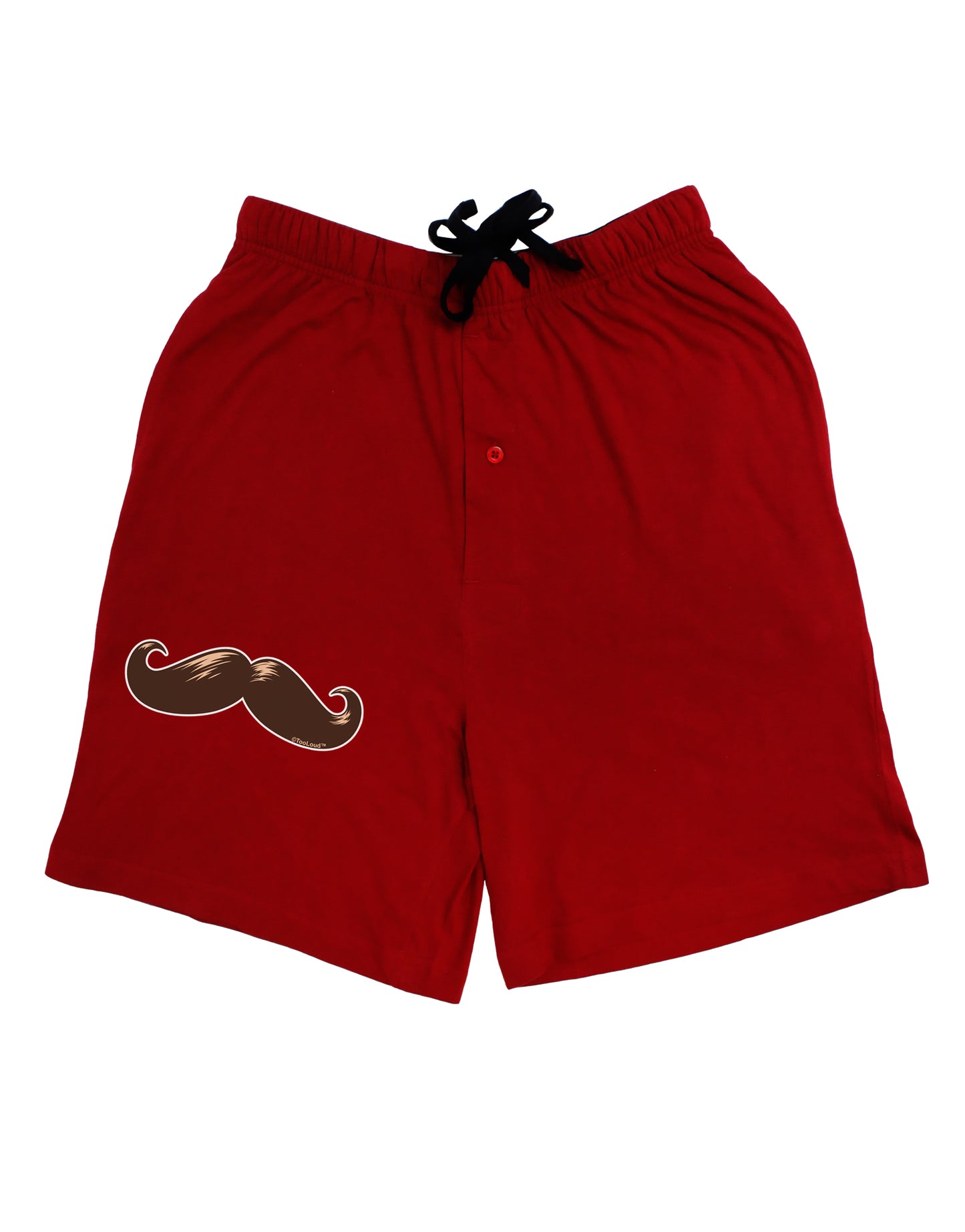 Big Brown Mustache Adult Lounge Shorts - Red or Black-Lounge Shorts-TooLoud-Red-Small-Davson Sales