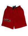 Big Brown Mustache Adult Lounge Shorts - Red or Black-Lounge Shorts-TooLoud-Red-Small-Davson Sales