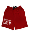 St Patrick is my Drinking Buddy Adult Lounge Shorts - Red- Medium-Lounge Shorts-TooLoud-Davson Sales