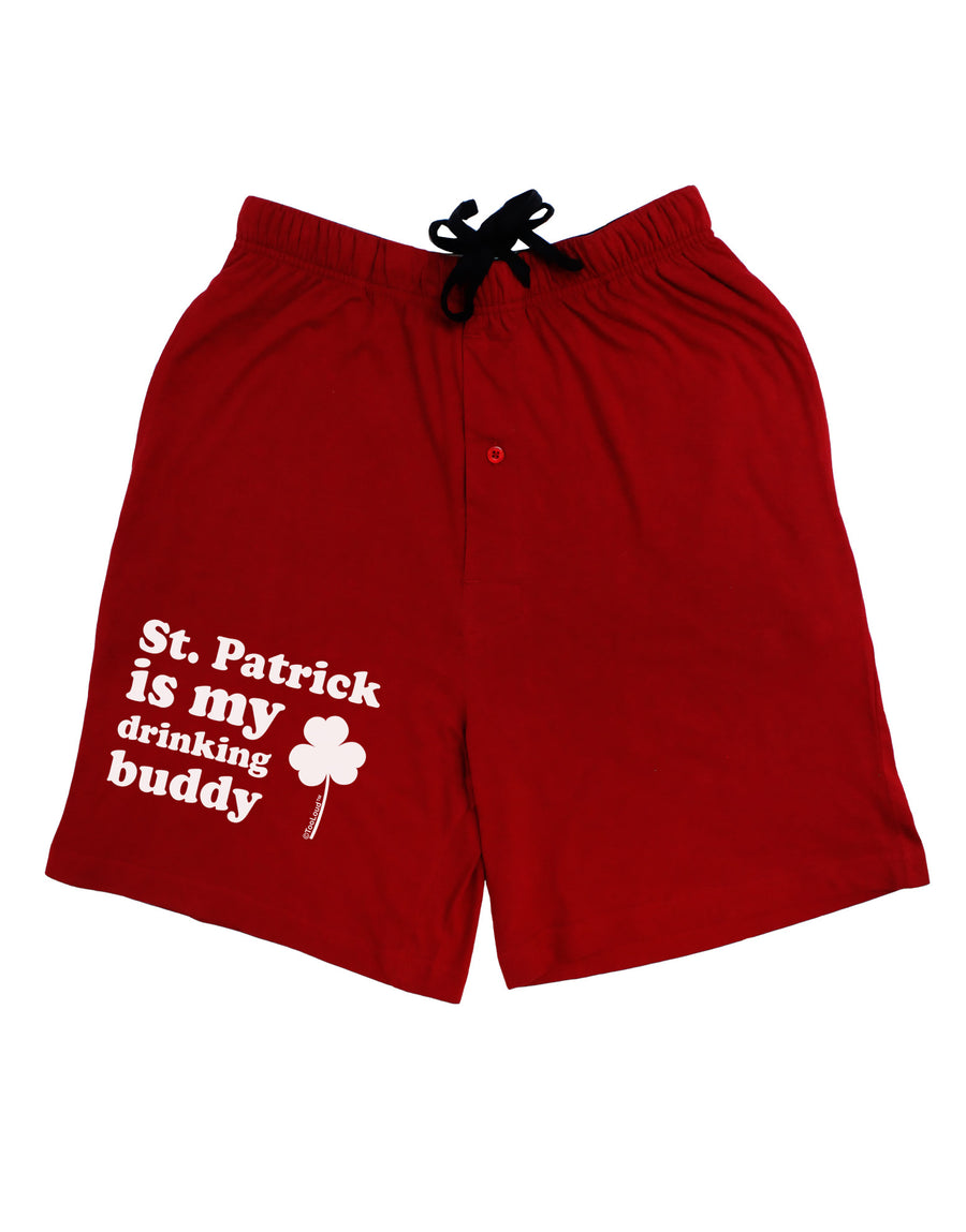 St Patrick is my Drinking Buddy Adult Lounge Shorts - Red- Medium-Lounge Shorts-TooLoud-Davson Sales