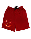 Scary Glow Evil Jack O Lantern Pumpkin Adult Lounge Shorts - Red- Medium-Lounge Shorts-TooLoud-Davson Sales
