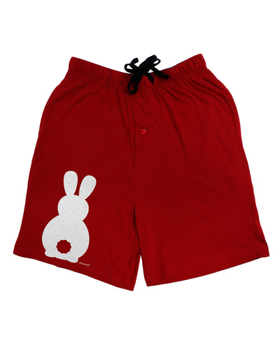 Cute Bunny Silhouette with Tail - White Glitter Adult Lounge Shorts - Red or Black by TooLoud-Lounge Shorts-TooLoud-Black-Small-Davson Sales