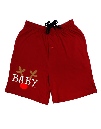 Matching Family Christmas Design - Reindeer - Baby Adult Lounge Shorts - Red or Black by TooLoud-Lounge Shorts-TooLoud-Black-Small-Davson Sales